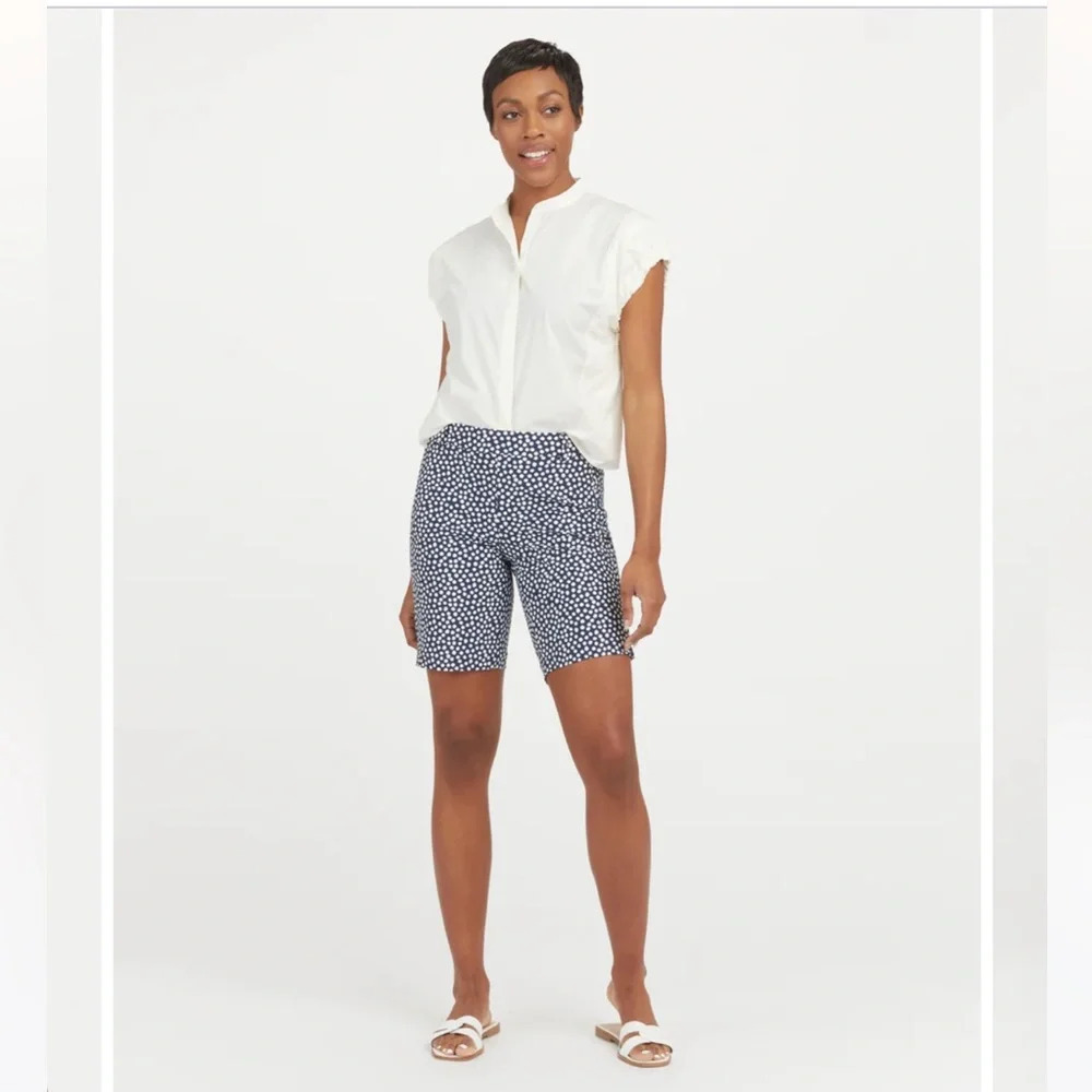 SPANX Sunshine Short 10" Women's Boat Beach Board Bermuda Navy Swim Short
